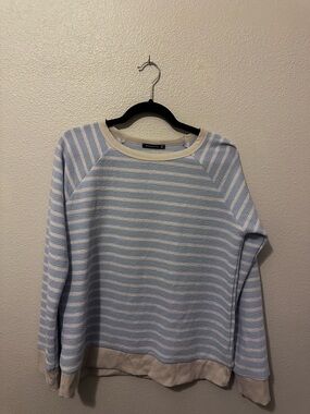 Staccato Light Blue & White Striped Crewneck Sweater